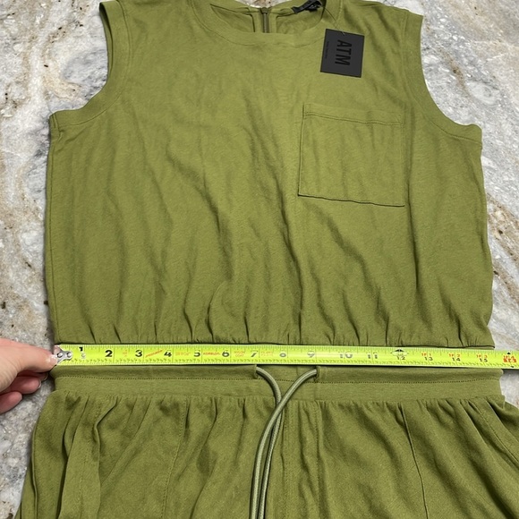 NEW ATM Anthony Thomas Melillo High Torsion Sleeveless Jumpsuit Juniper Large - Picture 7 of 10